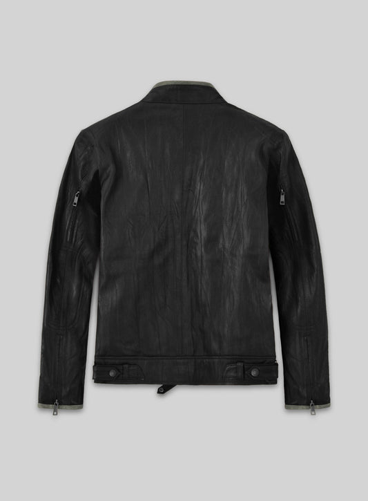 Gerard Butler Olympus has fallen premiere Black Leather Jacket – back view