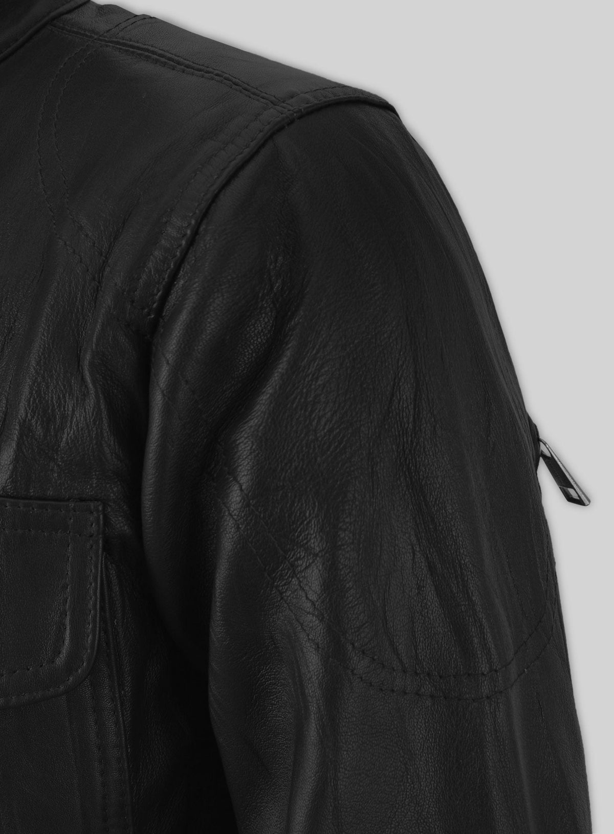 Gerard Butler Olympus has fallen premiere Black Leather Jacket – close-up and worn views