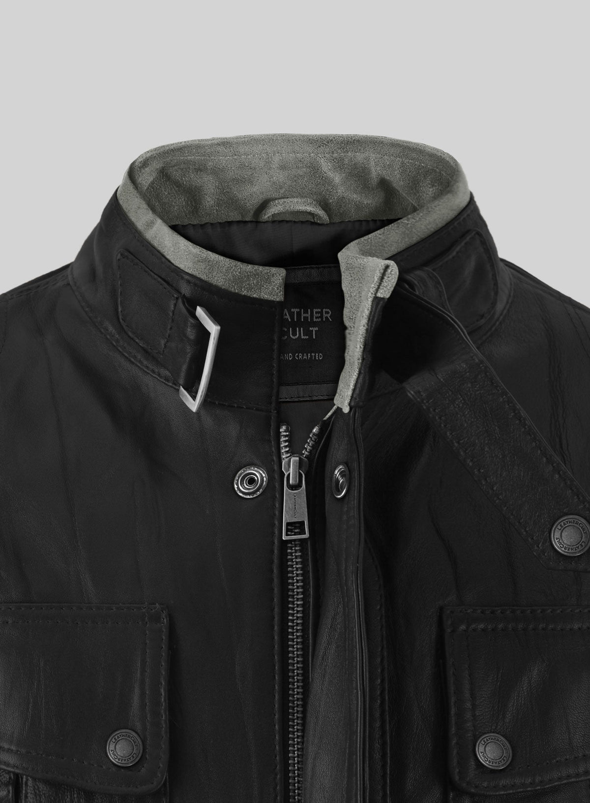 Gerard Butler Olympus has fallen premiere Black Leather Jacket – close-up and worn views
