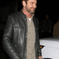 Gerard Butler Black Leather Jacket – Gerard Butler wearing the look, photo 4
