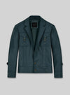 Gram Parsons 1969 Teal Leather Jacket – front view