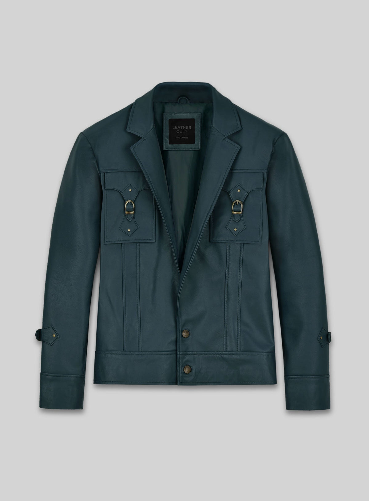 Gram Parsons 1969 Teal Leather Jacket – front view