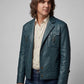 Gram Parsons 1969 Teal Leather Jacket – worn look