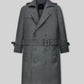 Gray Lambskin Dylan McDermott Trench Coat view 1
