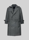 Gray Lambskin Dylan McDermott Trench Coat view 1
