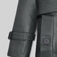 Gray Lambskin Dylan McDermott Trench Coat view 5