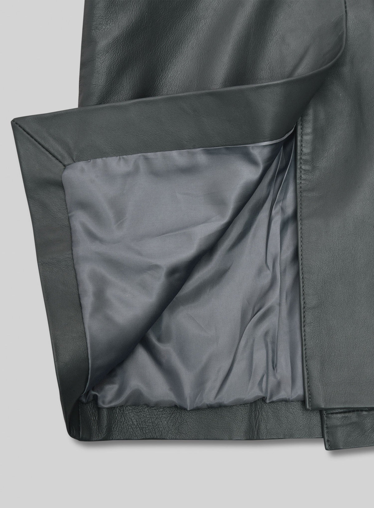 Gray Lambskin Dylan McDermott Trench Coat view 6
