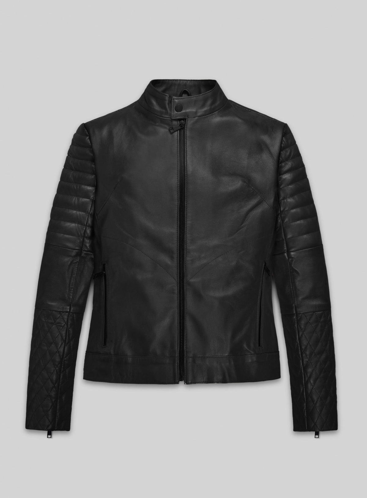 Gwen Stefani Black Leather Jacket – front view