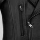 Hailey Baldwin Bieber Black Leather Jacket Style 2 – close-up and worn views