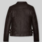 Hailey Baldwin Bieber Black Leather Jacket – back view