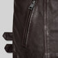 Hailey Baldwin Bieber Black Leather Jacket – close-up and worn views
