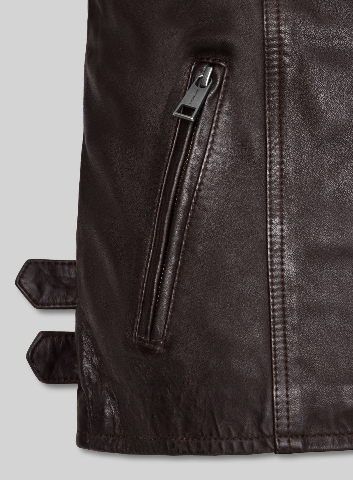 Hailey Baldwin Bieber Black Leather Jacket – close-up and worn views