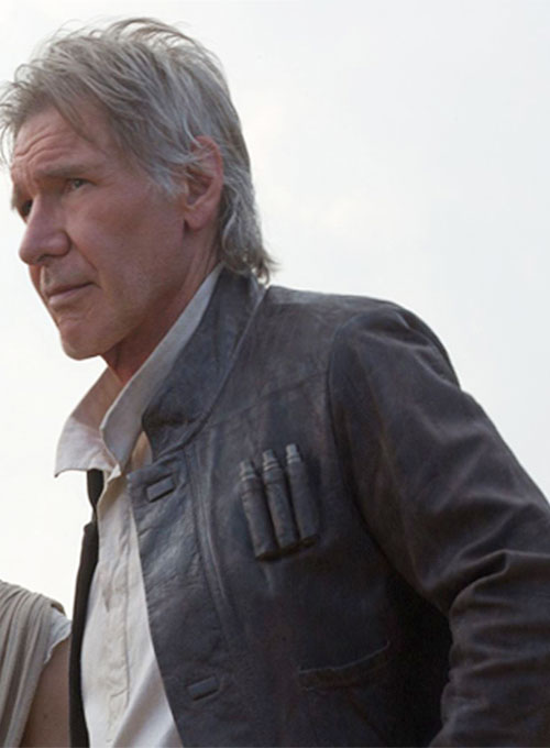 Harrison Ford Star Wars: The Force Awakens Black Leather Jacket – Harrison Ford wearing the look, photo 4