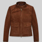 Hayley Atwell Mission Impossible Black Leather Jacket – front view