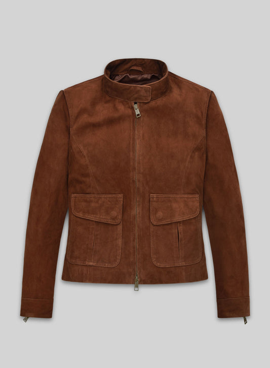Hayley Atwell Mission Impossible Black Leather Jacket – front view