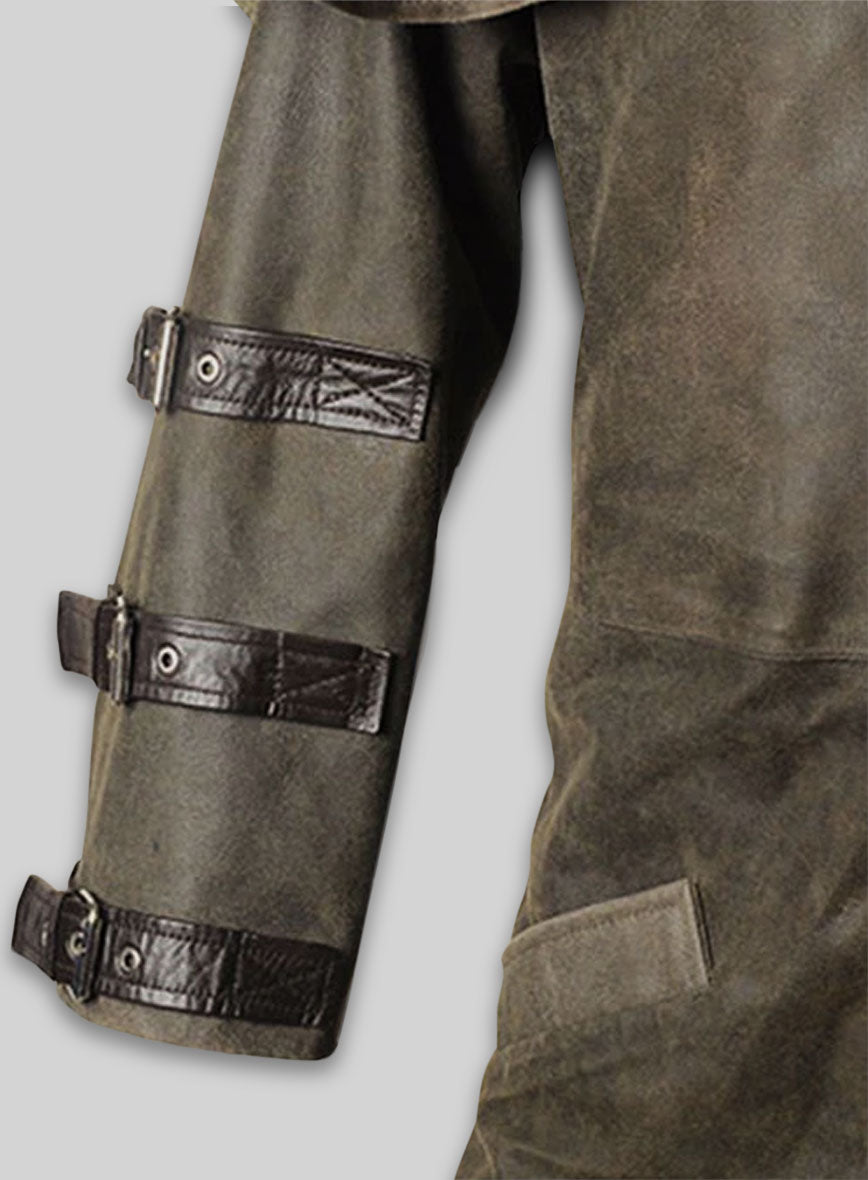 Hellboy Leather Duster Black Coat – close-up and worn views