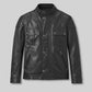 Henry Cavill In The Grey Black Leather Jacket – front view