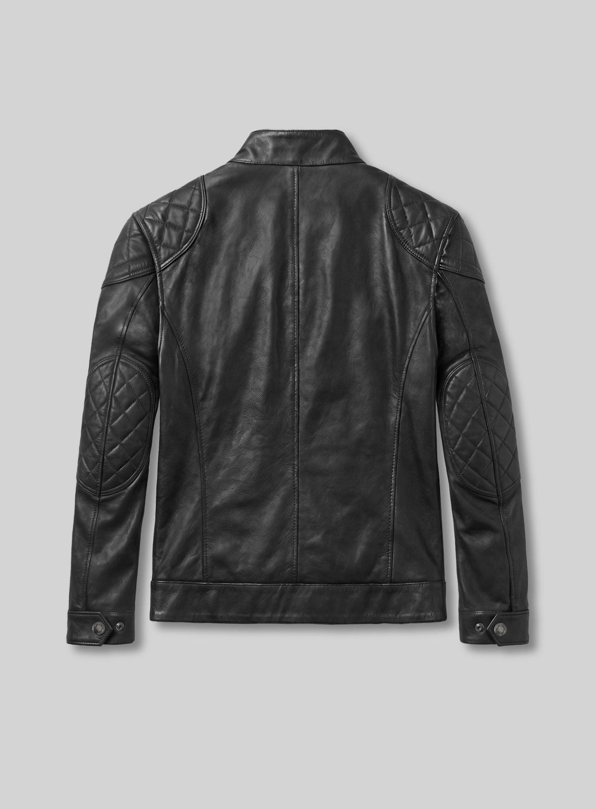 Henry Cavill In The Grey Black Leather Jacket – back view