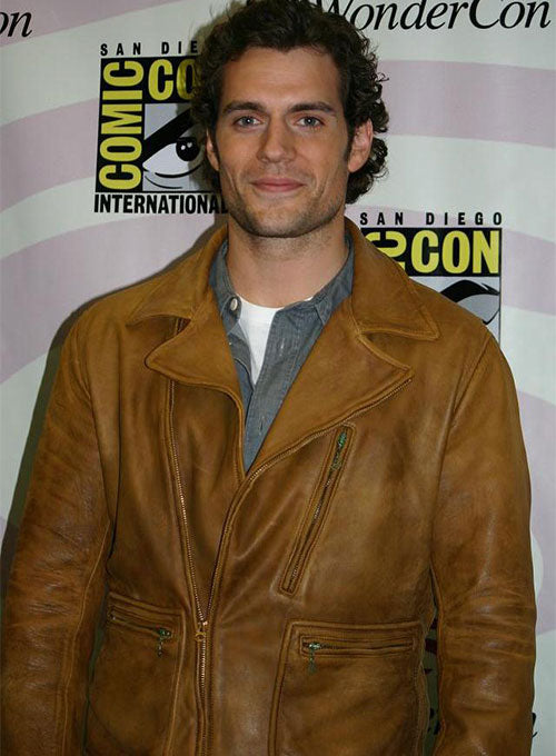 Henry Cavill Black Leather Jacket – Henry Cavill wearing the look, photo 2