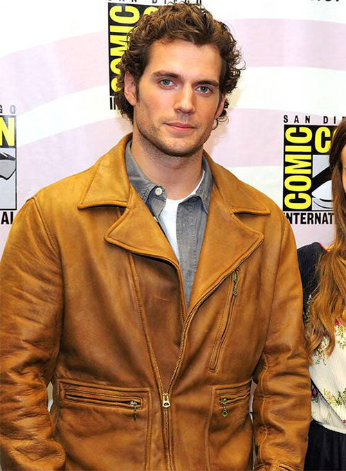 Henry Cavill Black Leather Jacket – Henry Cavill wearing the look, photo 3