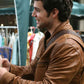 Henry Cavill Whatever Works Brown Leather Jacket – Henry Cavill wearing the look, photo 3