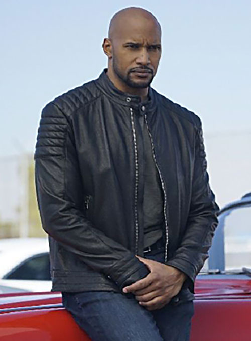 Henry Simmons Agents Of S.H.I.E.L.D Black Leather Jacket – Henry Simmons celebrity photo in Agents Of S.H.I.E.L.D