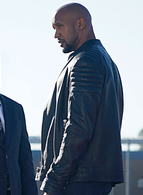 Henry Simmons Agents Of S.H.I.E.L.D Black Leather Jacket – Henry Simmons wearing the look, photo 3