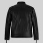 Henry Cavill Men's Journal Black Leather Jacket – back view