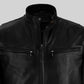 Henry Cavill Men's Journal Black Leather Jacket – close-up detail of hardware and pockets