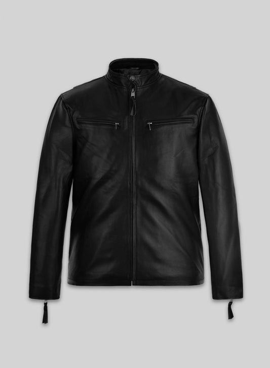 Henry Cavill Men's Journal Black Leather Jacket – front view