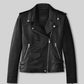 Hilary Duff Beverly Hills Black Leather Jacket – front view