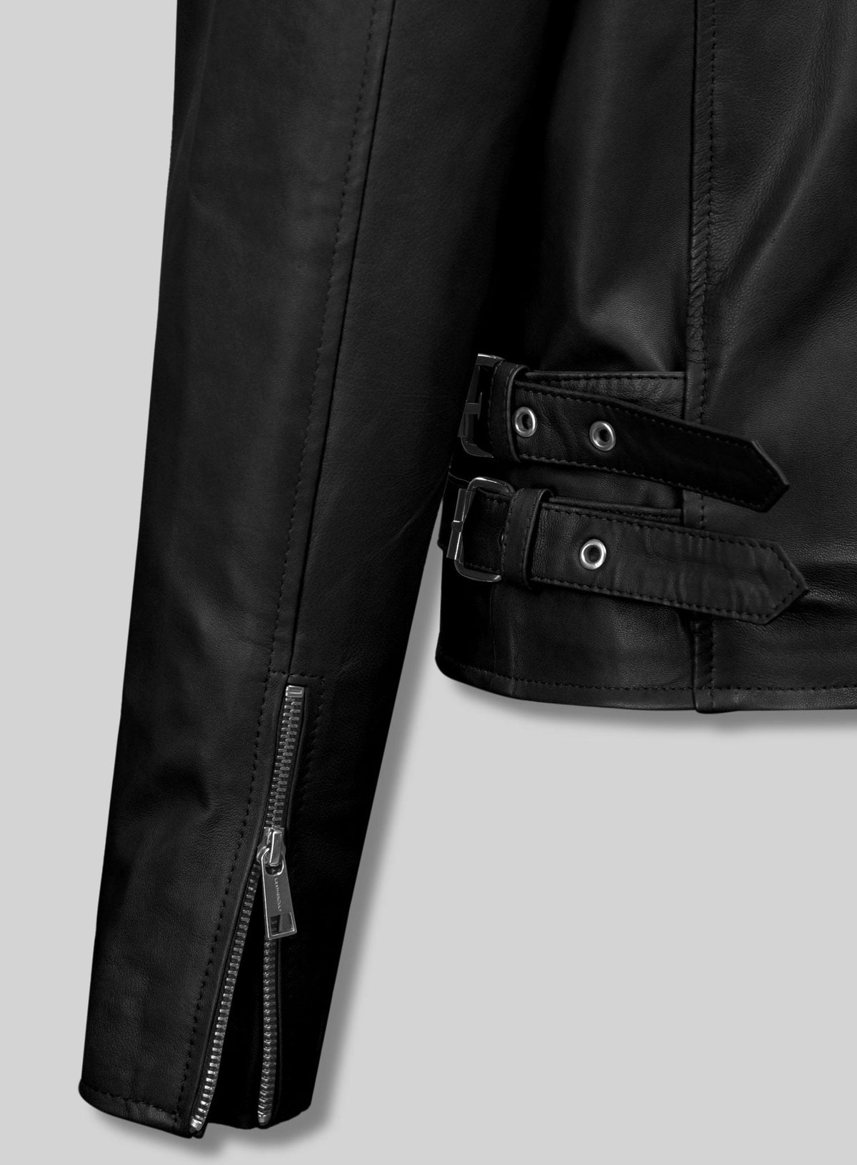Hilary Duff Beverly Hills Black Leather Jacket – close-up and worn views