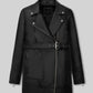 Hilary Duff Younger Black Leather Trench Coat – front view