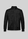 Hugh Jackman Madrid Black Leather Jacket – front view
