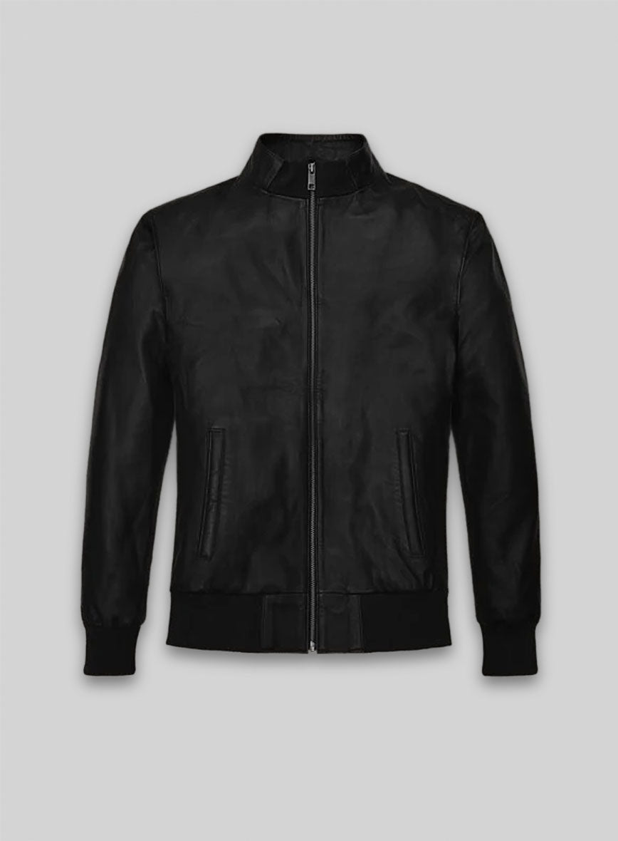 Hugh Jackman Madrid Black Leather Jacket – front view