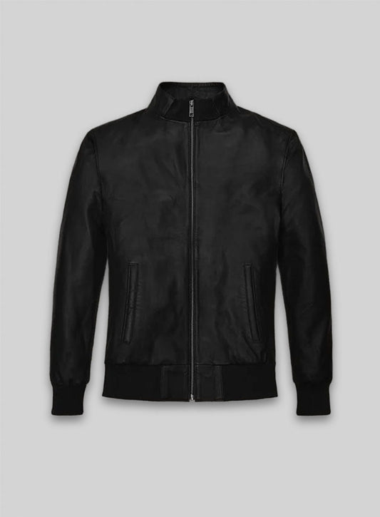 Hugh Jackman Madrid Black Leather Jacket – front view