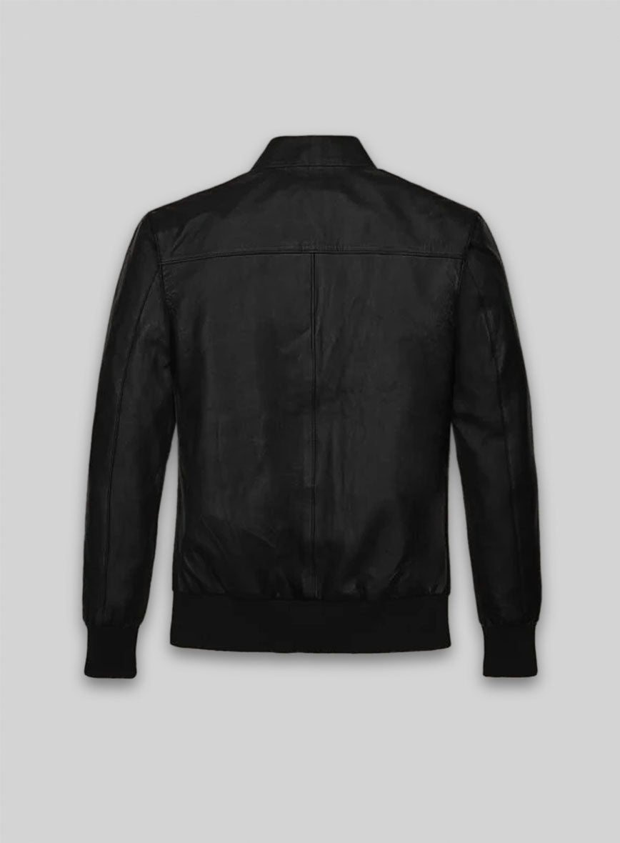 Hugh Jackman Madrid Black Leather Jacket – back view