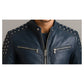 Hugo Blue Leather Jacket – Men’s Premium Blue Leather Jacket