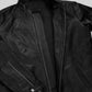 Ian Somerhalder Black Casual Leather Jacket – close-up detail of leather and stitching