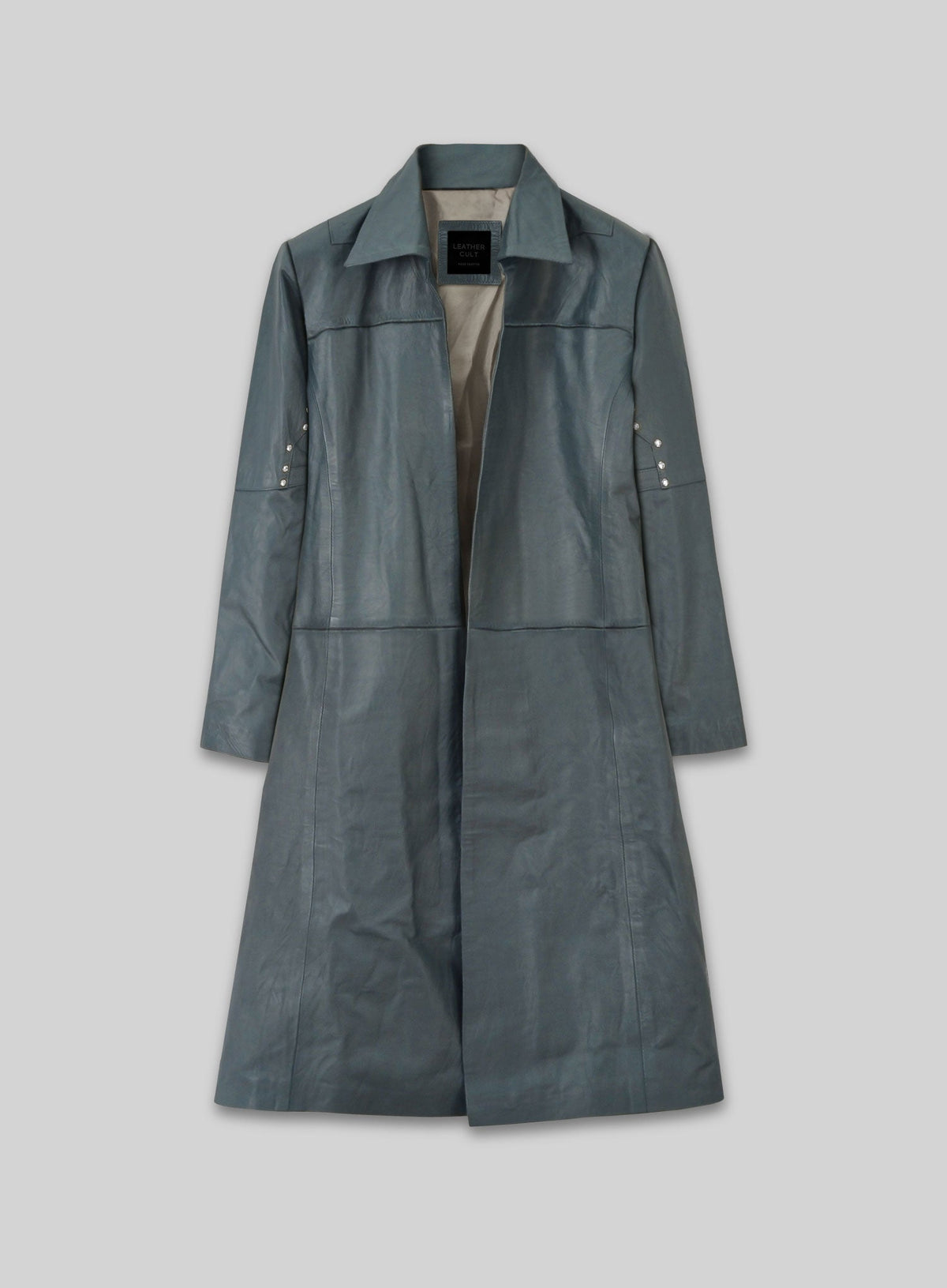 Idris Elba The Dark Tower Black Leather Long Coat – front view