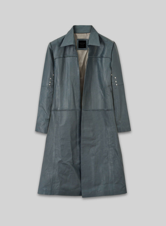 Idris Elba The Dark Tower Black Leather Long Coat – front view