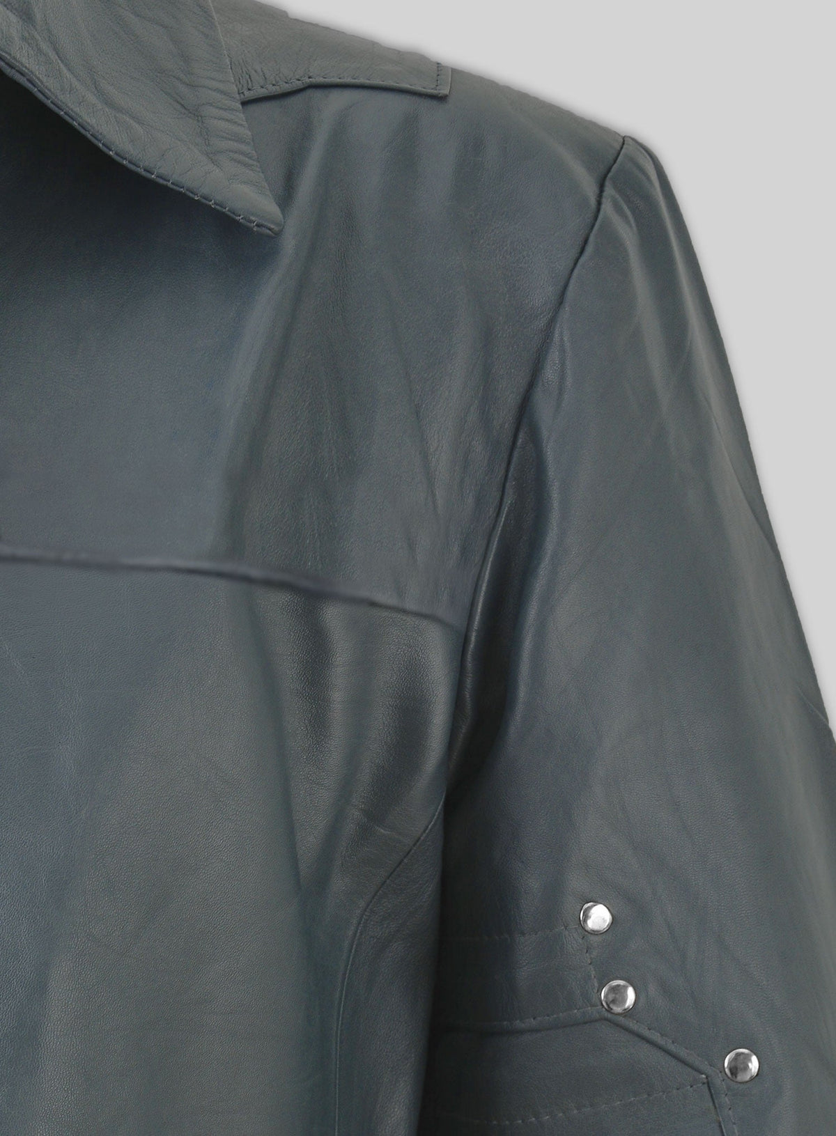 Idris Elba The Dark Tower Black Leather Long Coat – close-up and worn views