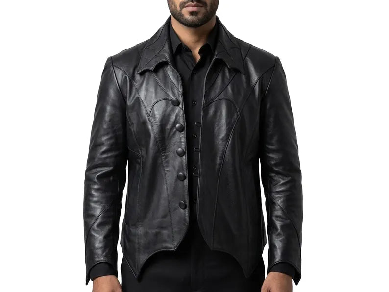 Papa V Perpetua Jacket | Ghost Band Gothic Real Leather Coat for Men