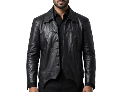Papa V Perpetua Jacket | Ghost Band Gothic Real Leather Coat for Men