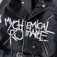 Black Leather Jacket with Hand-Painted My Chemical Romance Inspired Design Emo Punk Concert Outfit