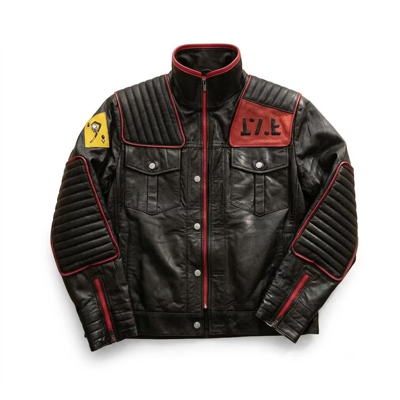 Hand Crafted Killjoy USA Spider Gerard My Romance Days MCR Party Poison Flag Black Leather Jacket