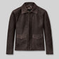 Indiana Jones Distressed Brown Leather Jacket – front view