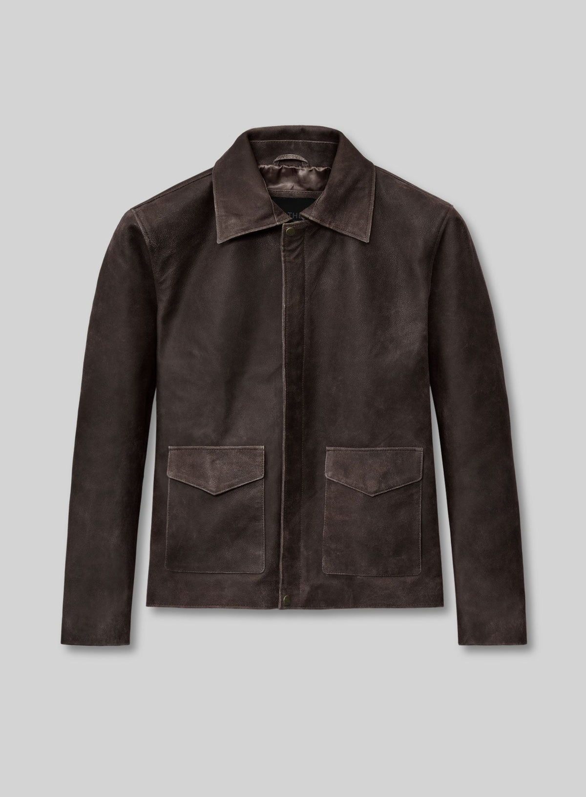 Indiana Jones Distressed Brown Leather Jacket – front view