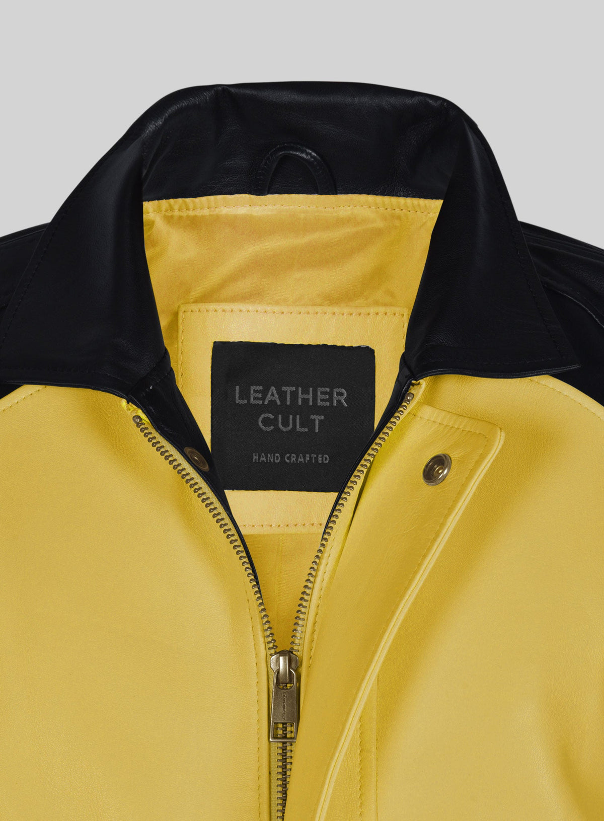 InFamous Cole MacGrath Yellow Leather Jacket – close-up and worn views