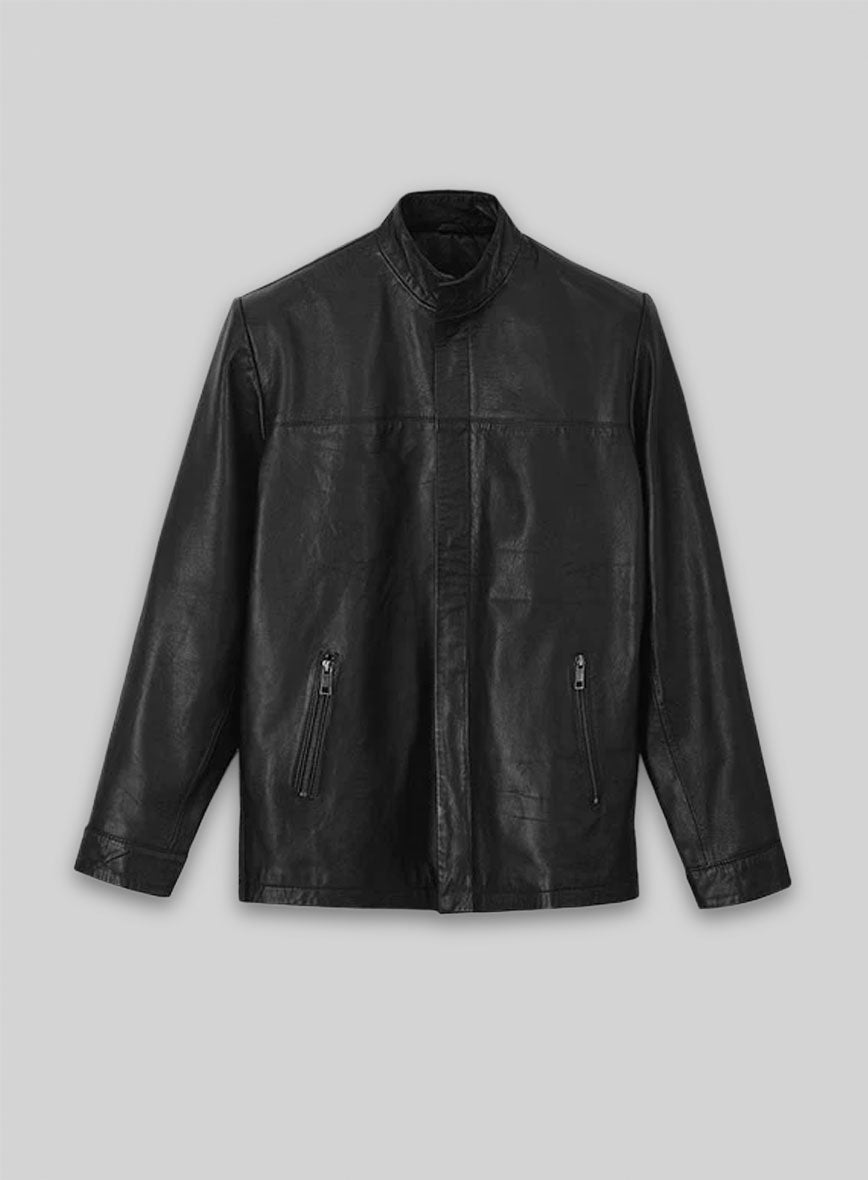 Jackie Chan The Spy Next Door Black Leather Jacket – front view